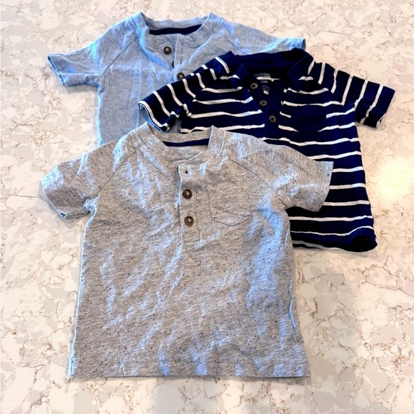 Simple Other - Simple Joys by Carters - Kids Blue and Gray Striped Henley Shirts